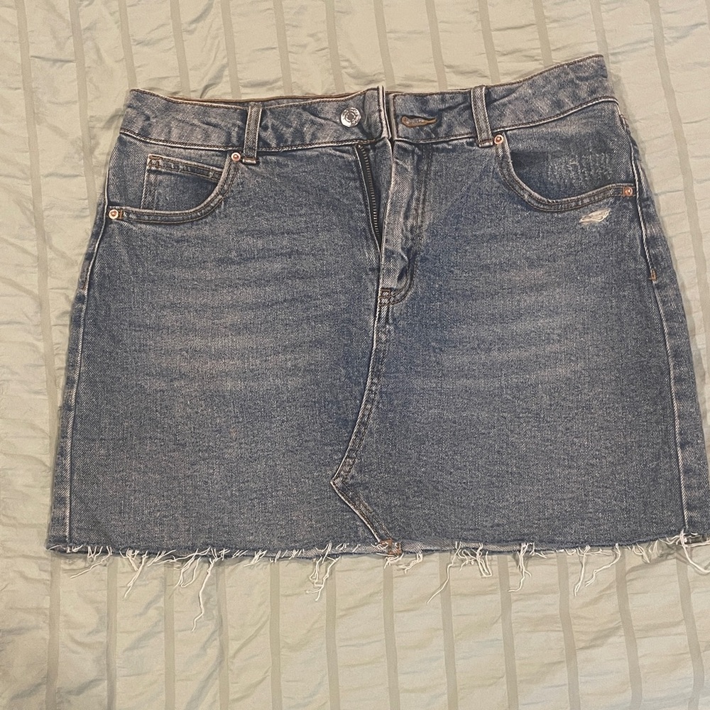 Wild Fable Distressed Blue Denim Mini Skirt